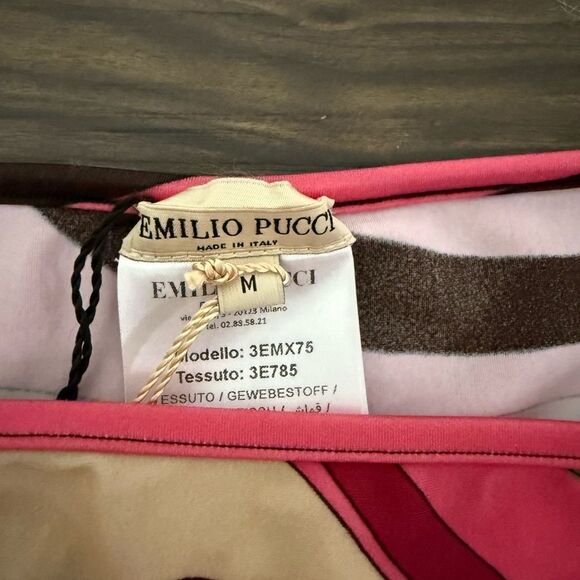 NWT Emilio Pucci Women's Marmo-Print Pink Patterned Swim Bottom size Medium - Picture 3 of 5
